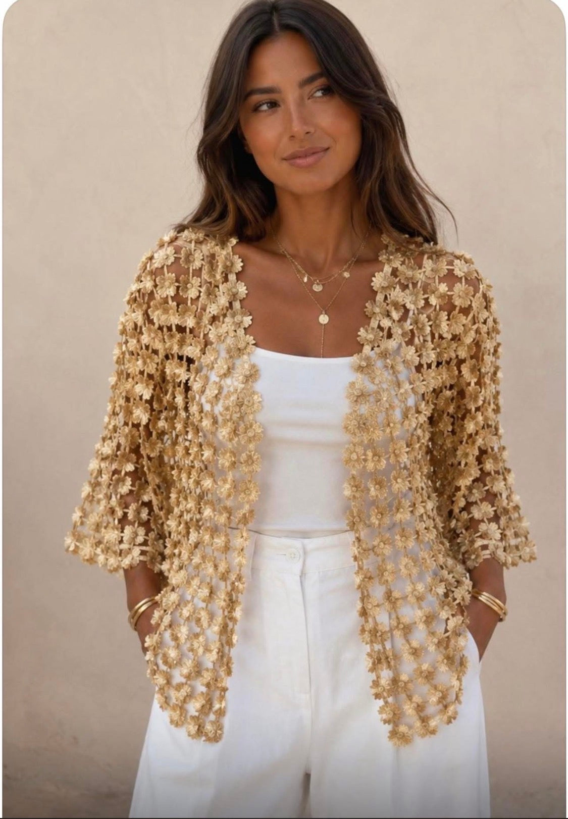 Gold daisy cardigan