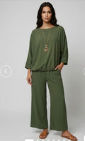 Khaki  top with necklace