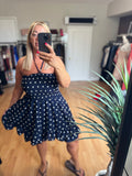 Navy polka  dot playsuit with shorts