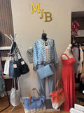 Blue polka dot summer bomber jacket 6-16