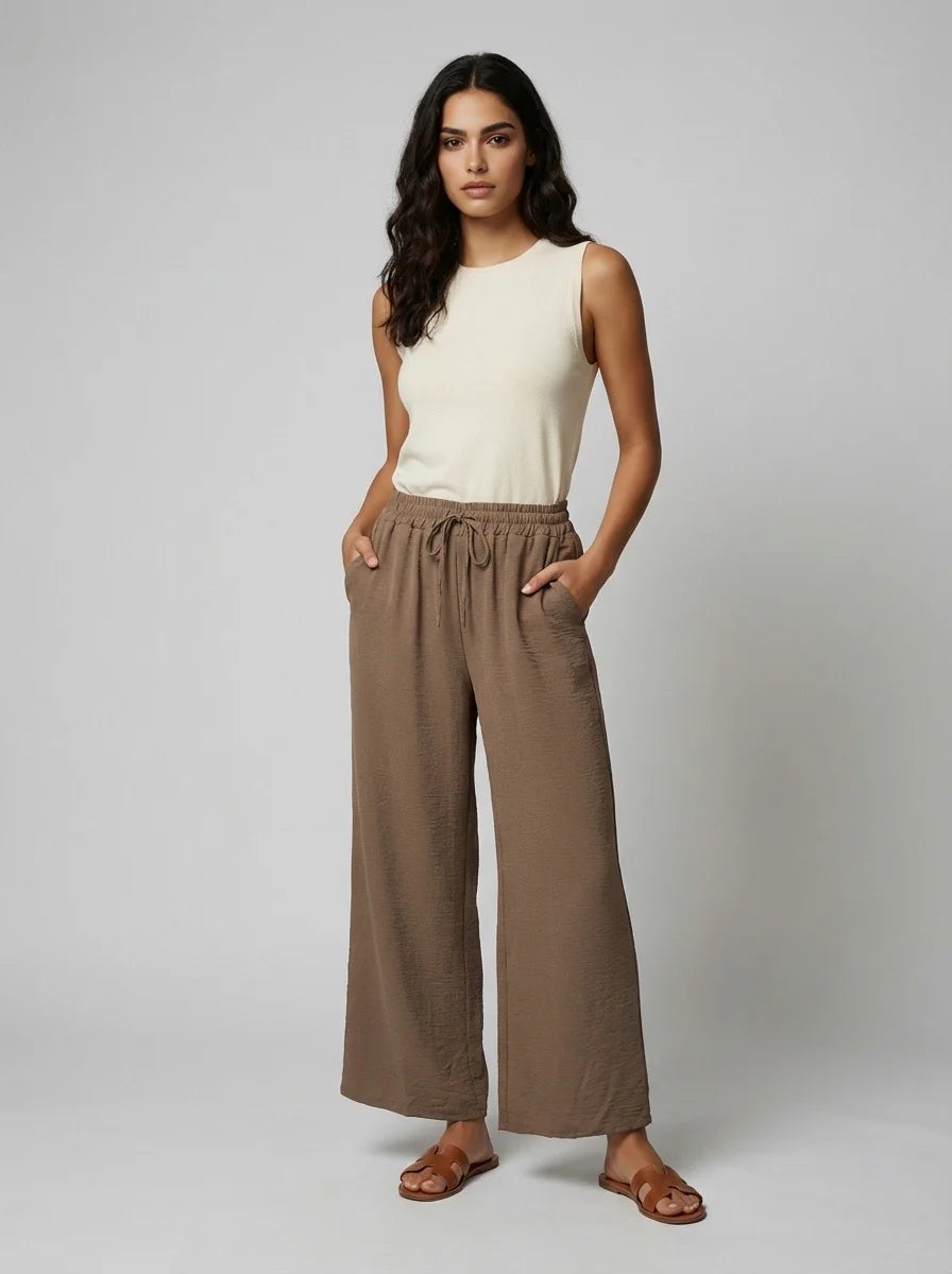 Mocha palazzo trousers