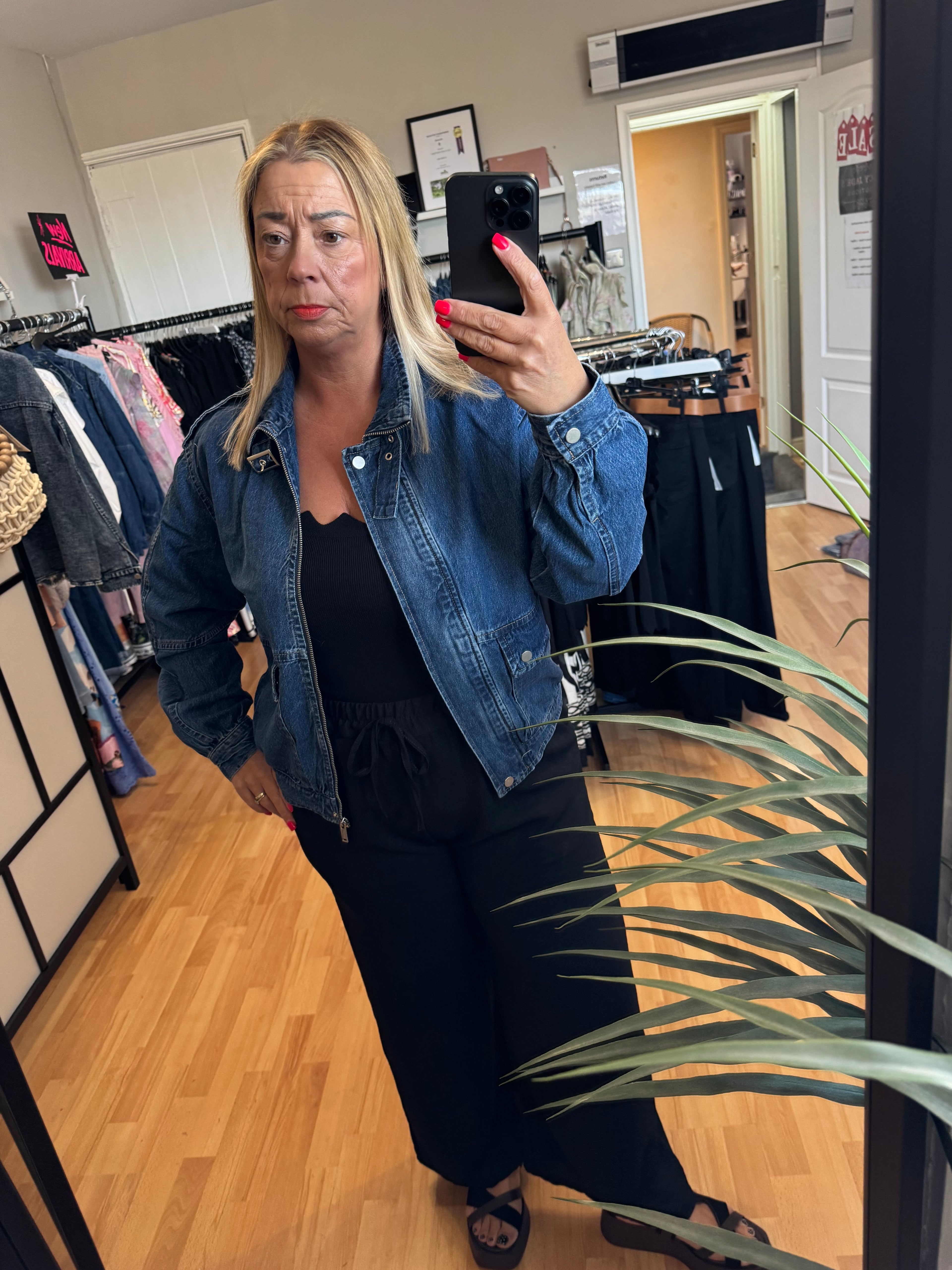 Biker denim jacket L/xl