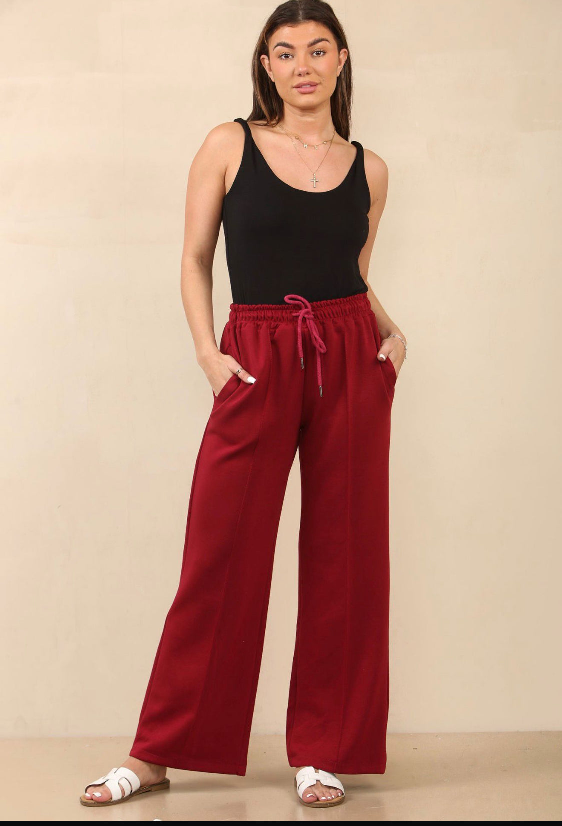 Plus size Burgundy joggers