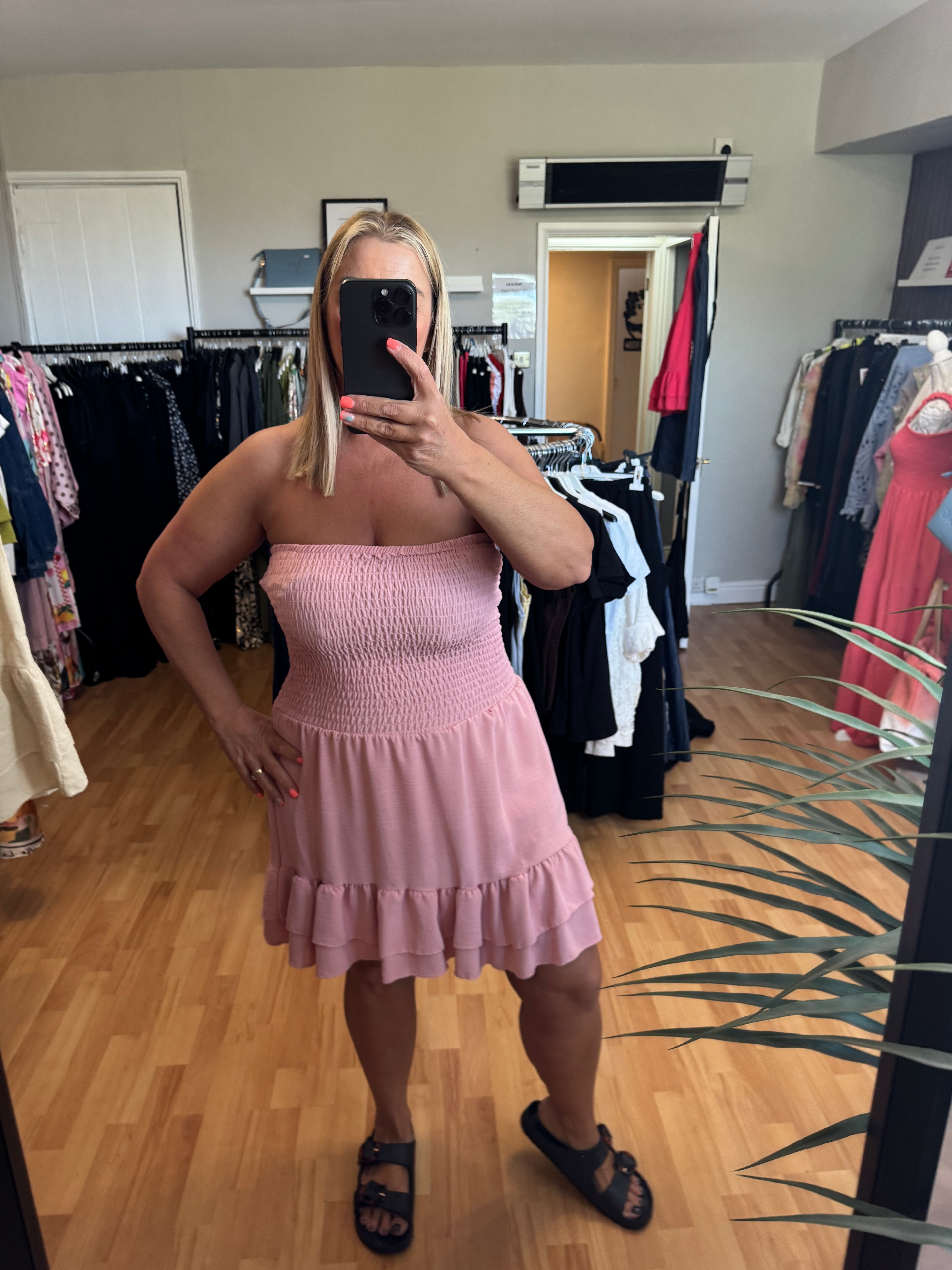 Pink playsuit one size