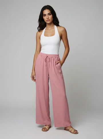 Pink palazzo trousers