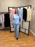 Blue laced sleeve jumper