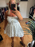 Polka dot playsuit dress white