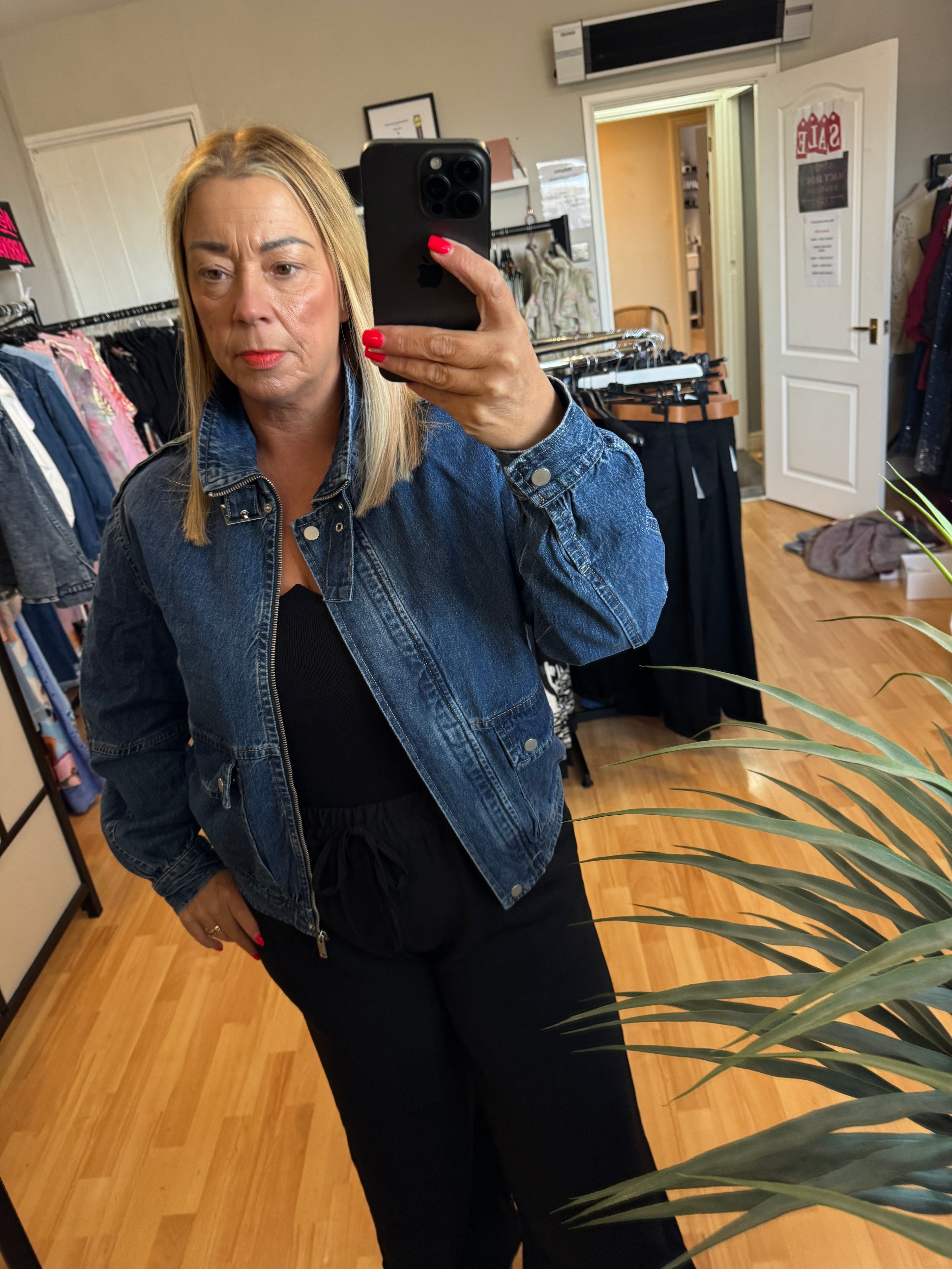 Biker denim jacket L/xl