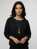 Black top with necklace