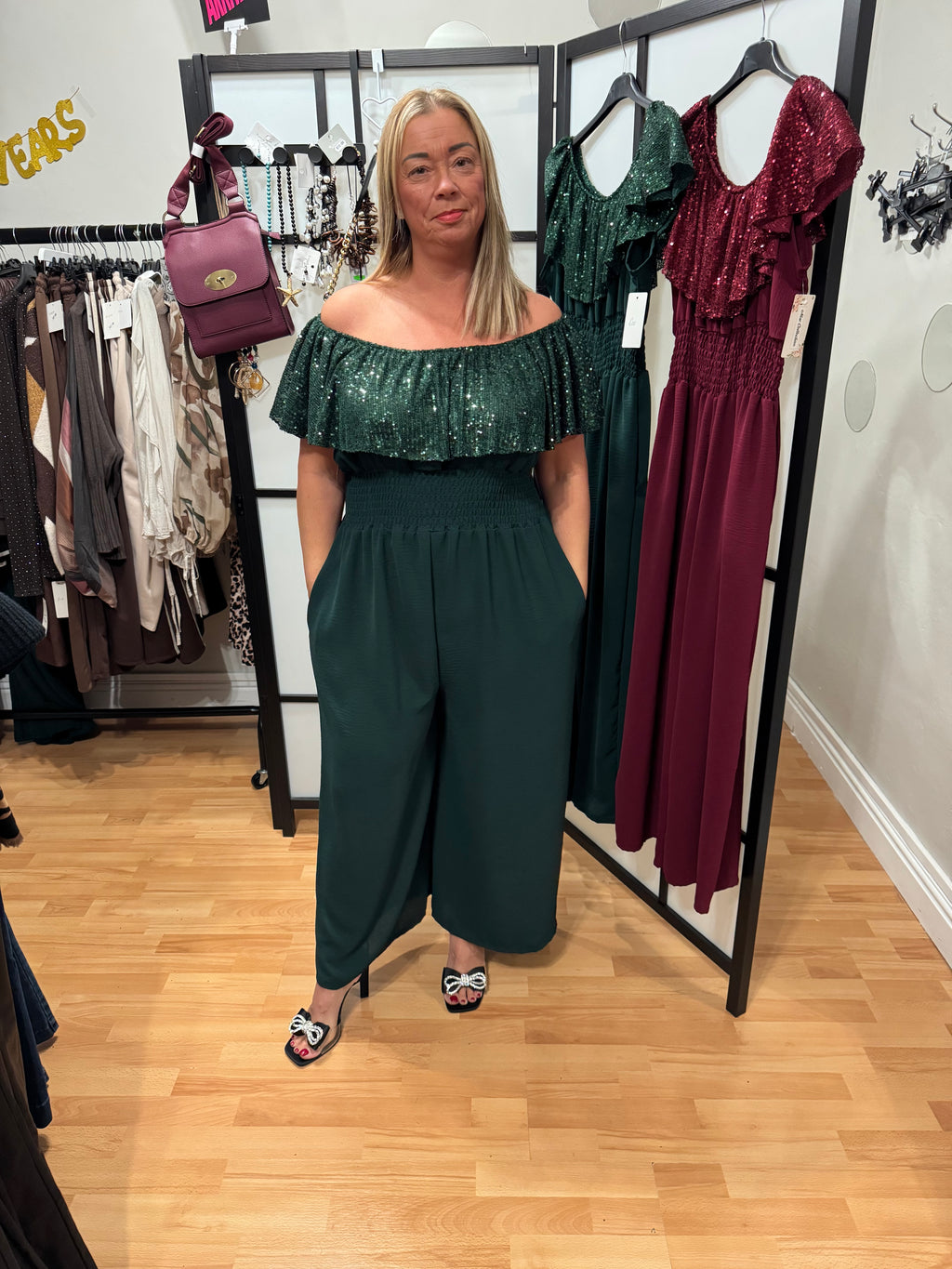 Emerald Green Sequin Jumpsuit
