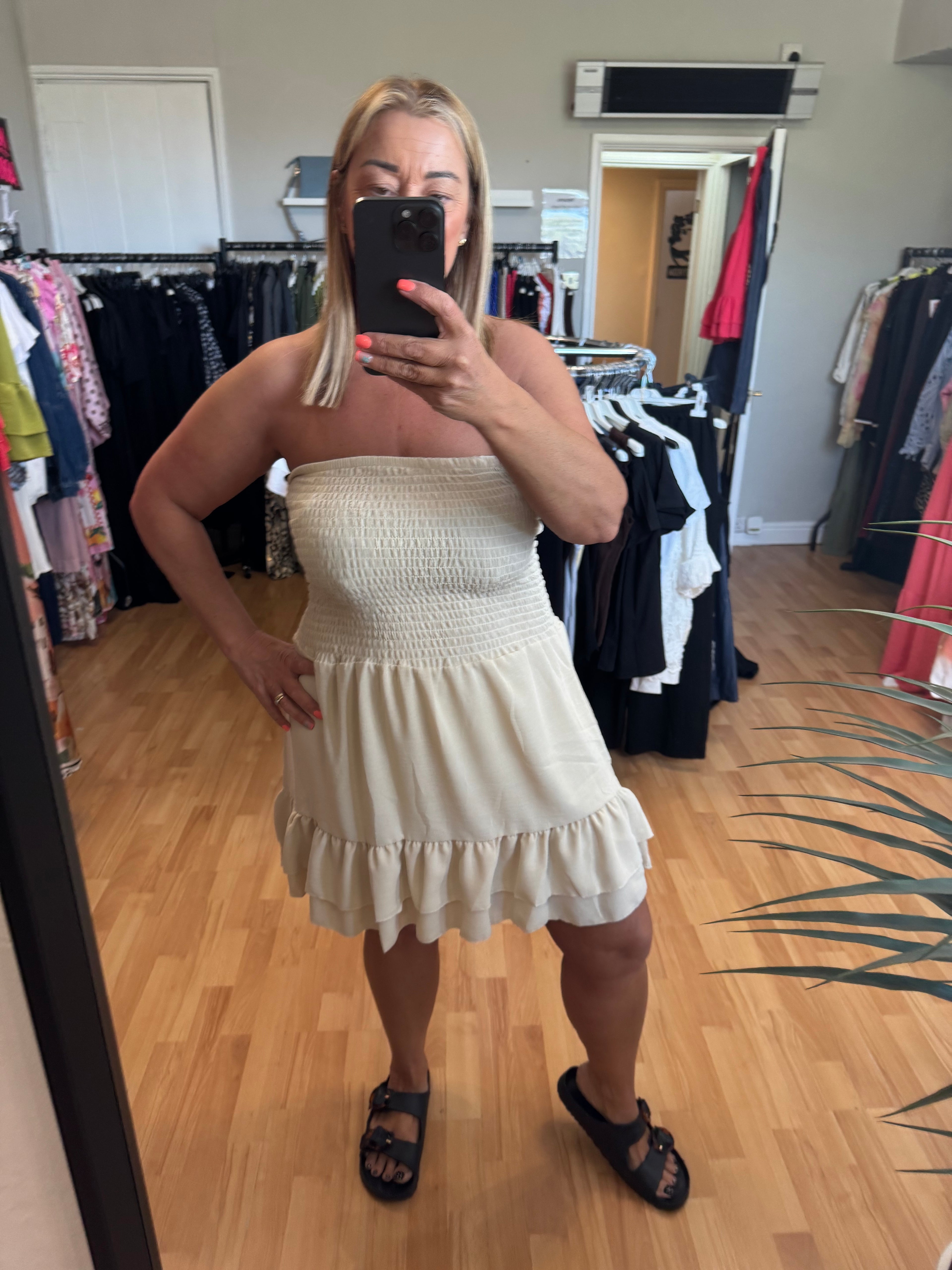 Beige playsuit one size